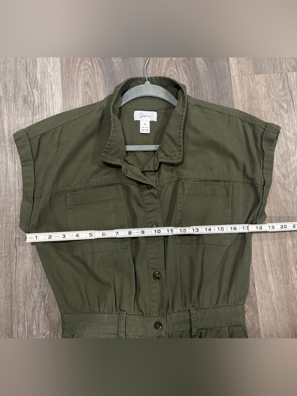 Japna Olive Green Cotton Full Button Jumper - Picture 4 of 11